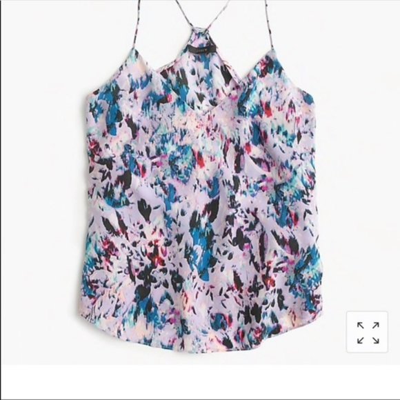 J. Crew Carrie Silk Cami in Watercolor 8 - Picture 4 of 7